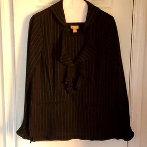 Classy, Black Two-piece Topper with Matching Sleeveless Blouse